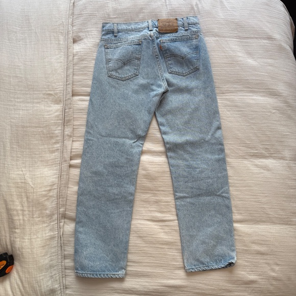 Vintage Orange Tab Levis 505 Jeans Denim Made in USA Mens Unisex Tag Size 32x30 - Picture 2 of 9